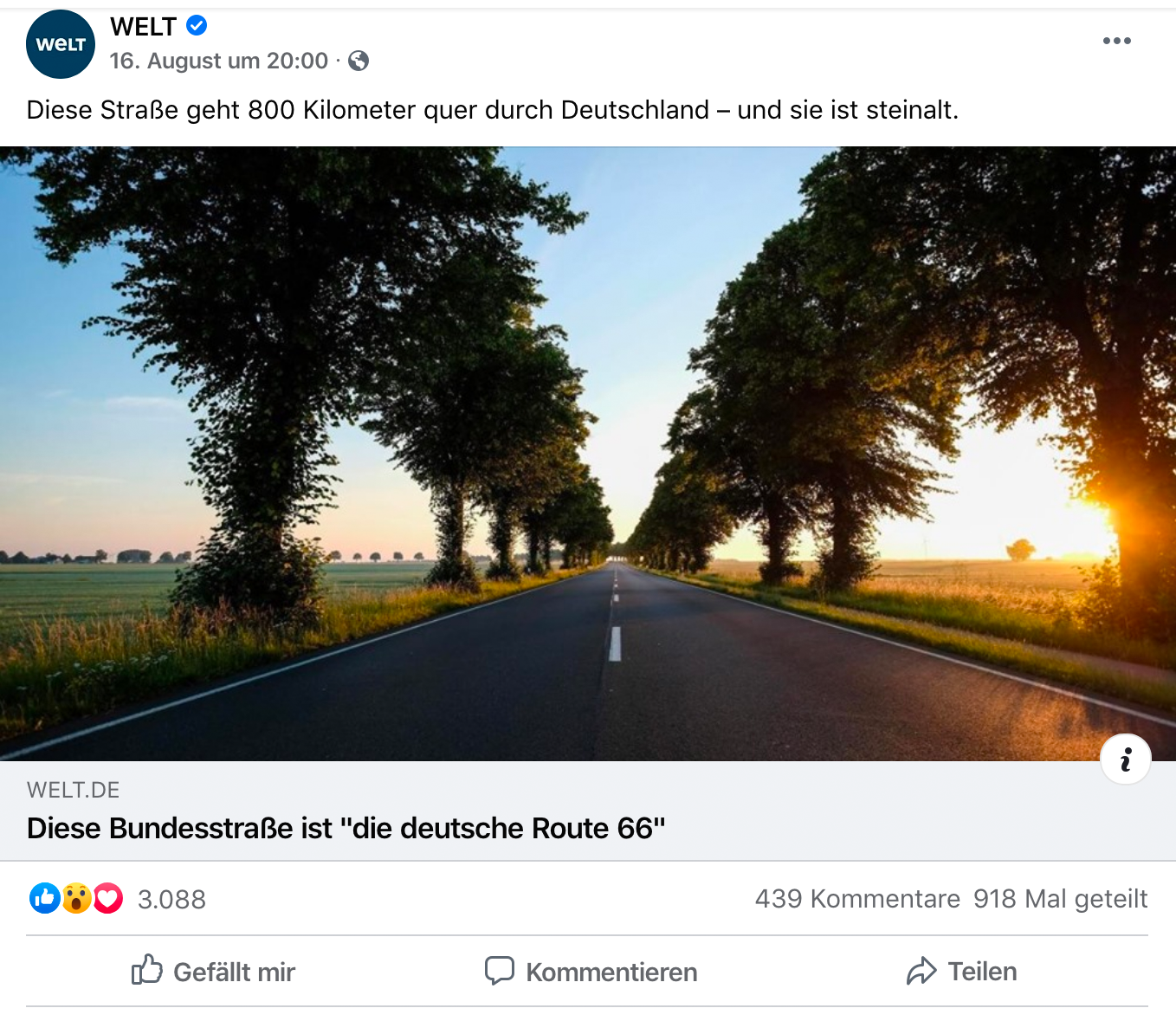 Welt Facebook 21.08.2020
